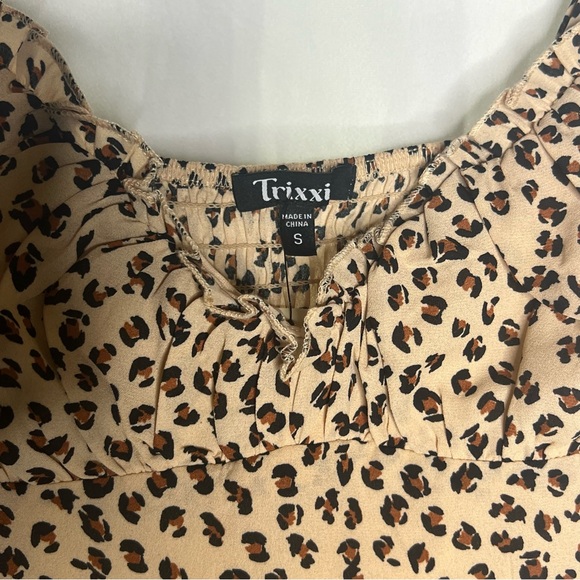 Trixxi Leopard Double Lined Shorts Romper Size Small - Picture 6 of 11